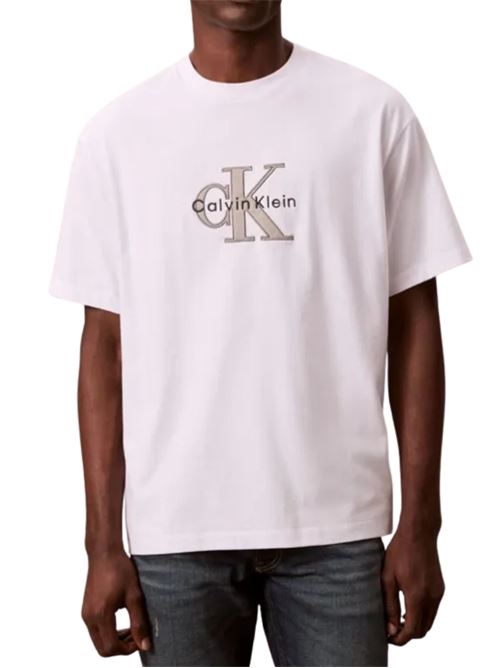 T-shirt con logo centrale Calvin Klein Jeans | LV04RE815GYAF